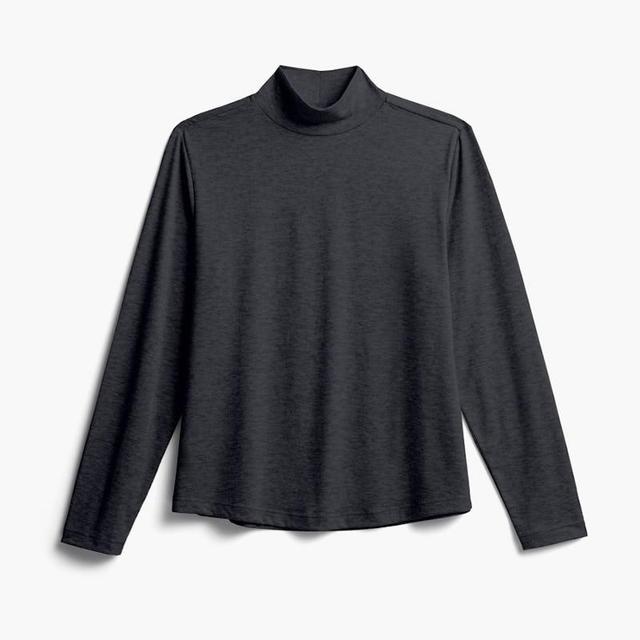 Black Women's Composite Merino Mock Neck Product Image