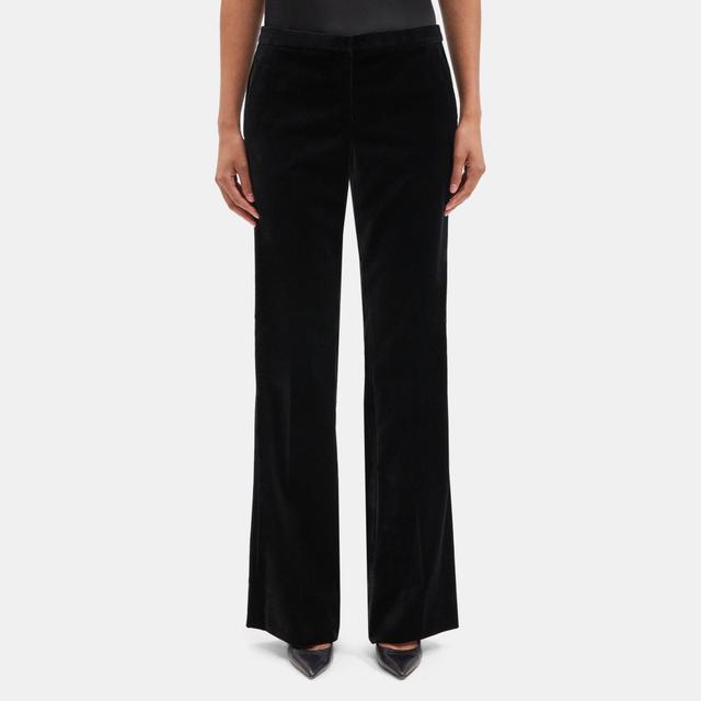 Stretch Velvet Flared High-Waist Pant | Theory Outlet Product Image