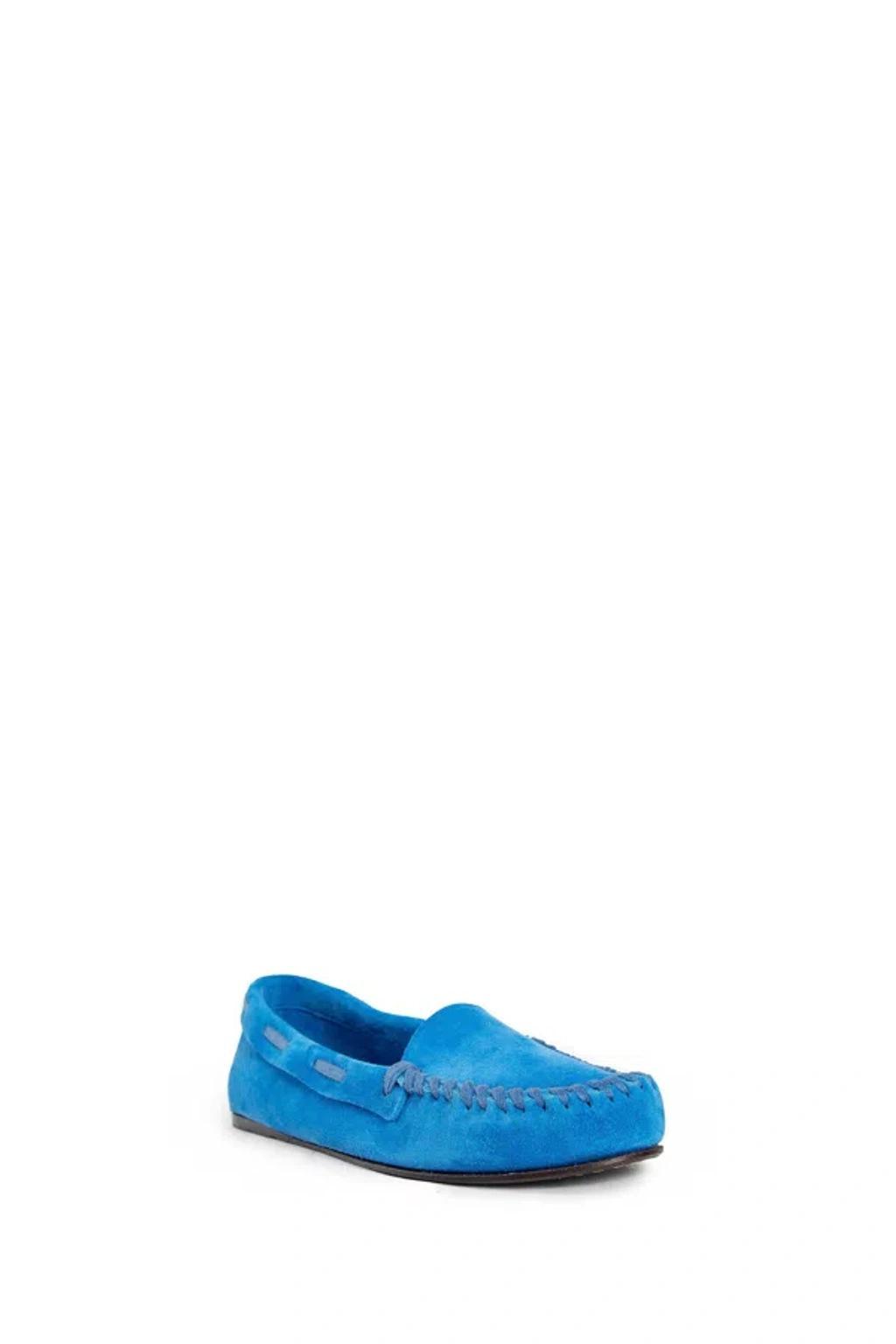 THE ROW Blue Mabel Moc Loafers Product Image