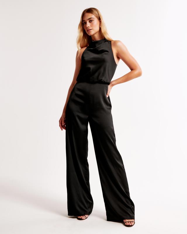 High-Neck Draped Jumpsuit Product Image