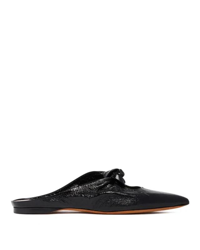 Rowan Crinkle Leather Ballerina Mules In Black Product Image