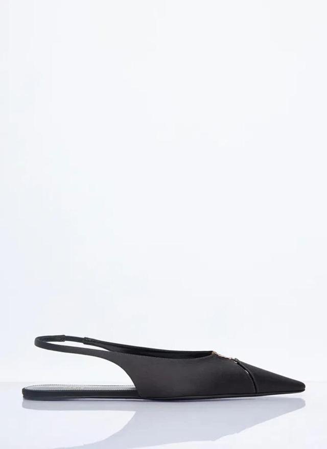 SAINT LAURENT Babylone Slingback Flats In Black Product Image