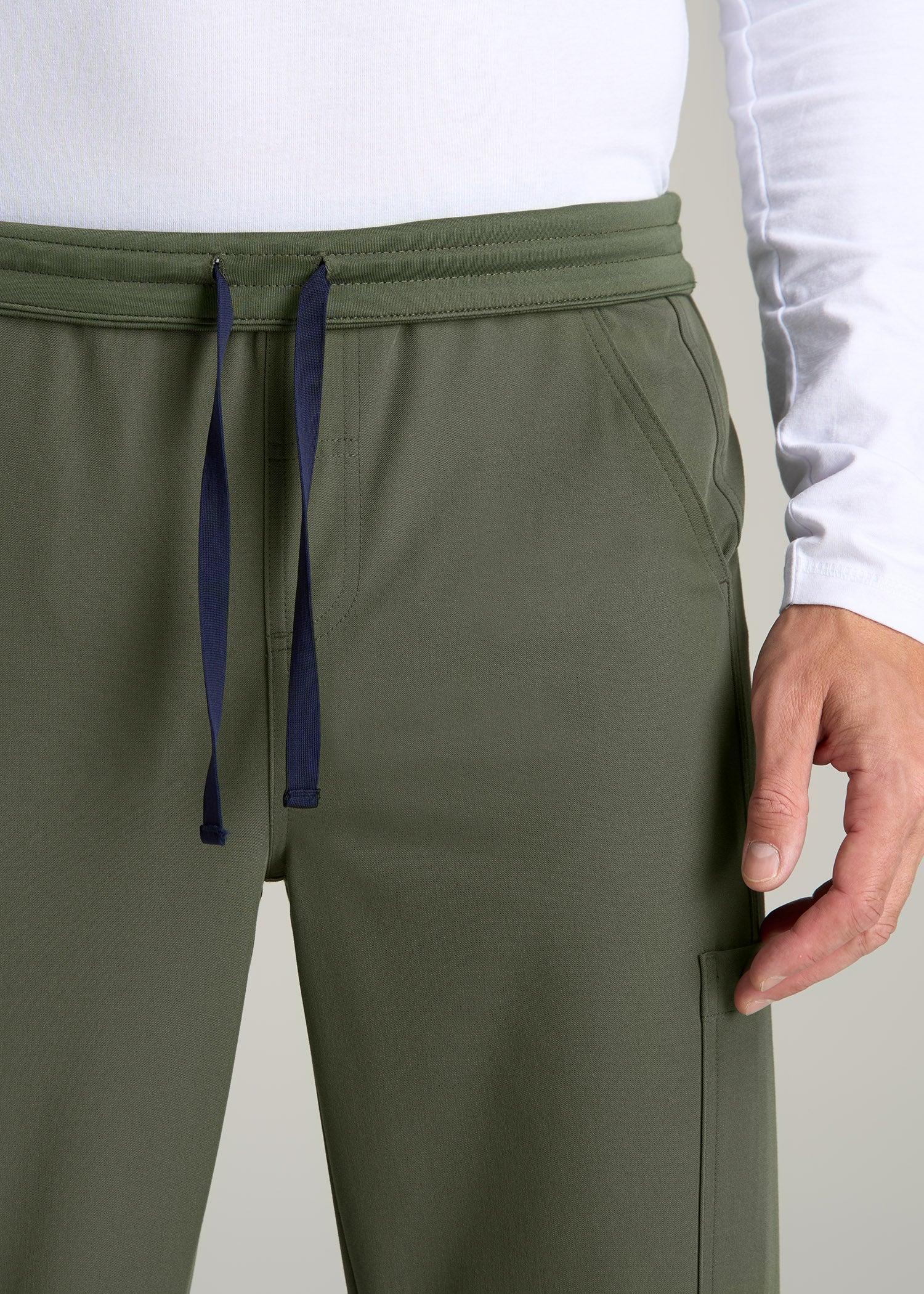 Cargo Scrub Pants for Tall Men in Clover Green Product Image