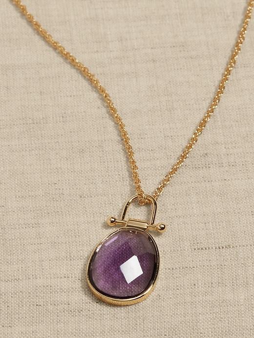 Glass Oval Pendant Necklace Product Image