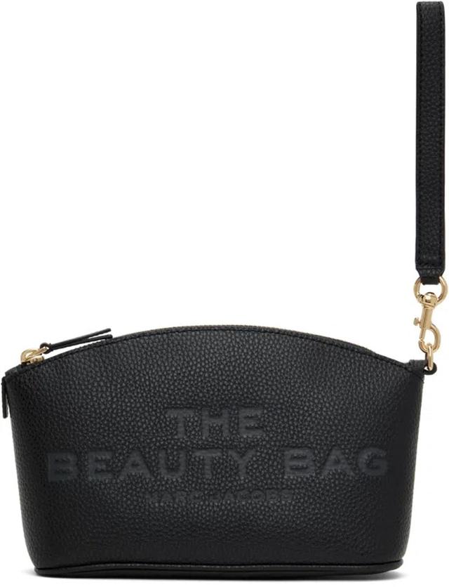 MARC JACOBS Womens The Beauty Bag Leather Cosmetics Pouch Black In 001 Black Product Image