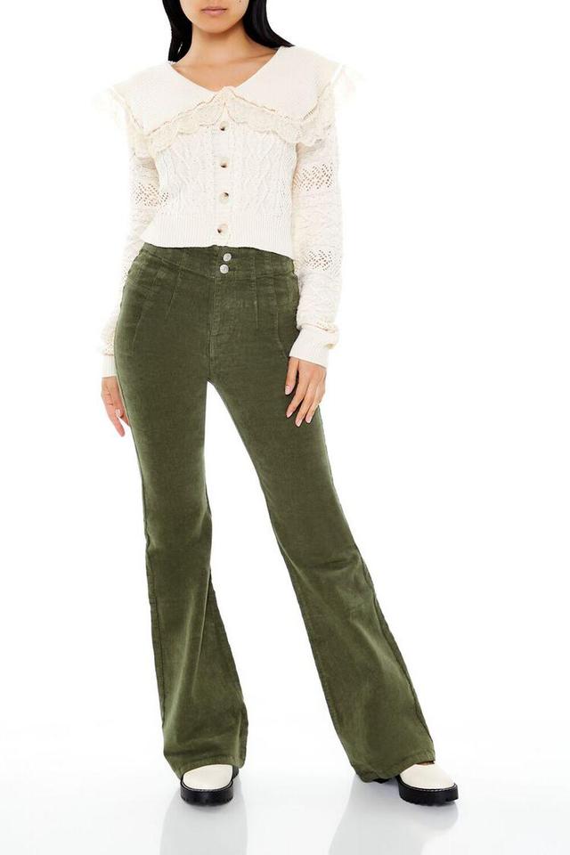 High-Rise Corduroy Flare Pants | Forever 21 Product Image