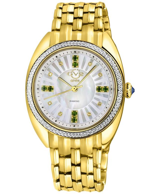 GV2 by Gevril Womens Palermo Swiss Quartz Gold-Tone Stainless Steel Watch 35mm Product Image