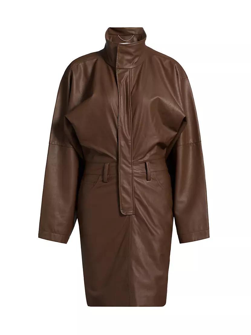 Regan Faux Leather Moto Dress Product Image