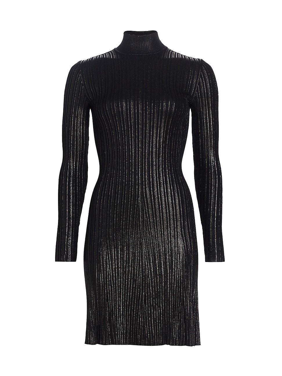 Womens Ribbed Mock Turtleneck Minidress Product Image