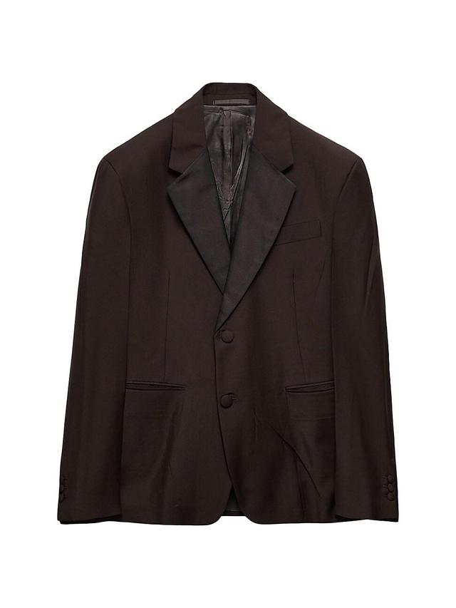 Mens Mohair Wool Single-Breasted Jacket Product Image