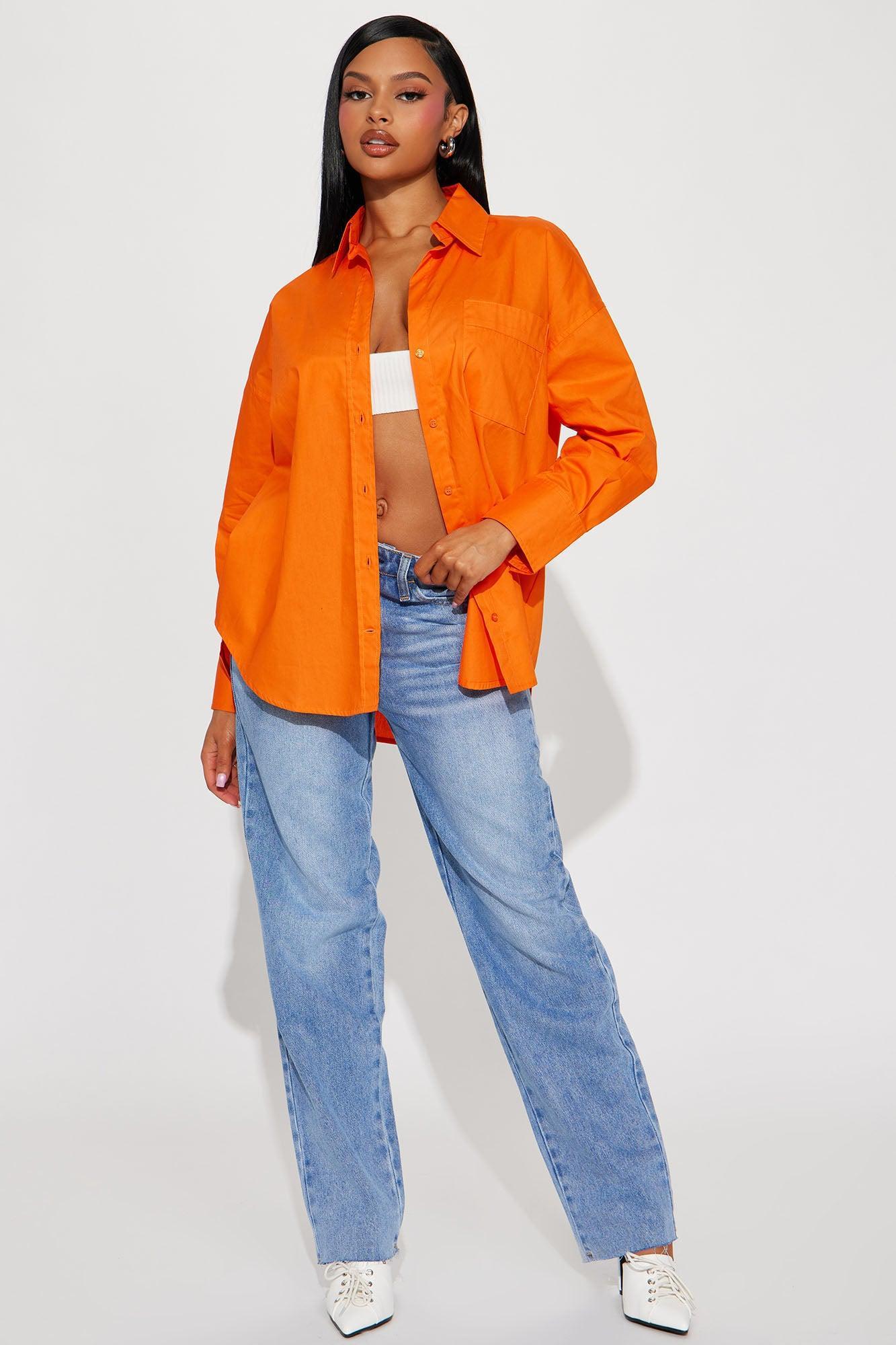 Closet Staple Poplin Shirt - Orange Product Image