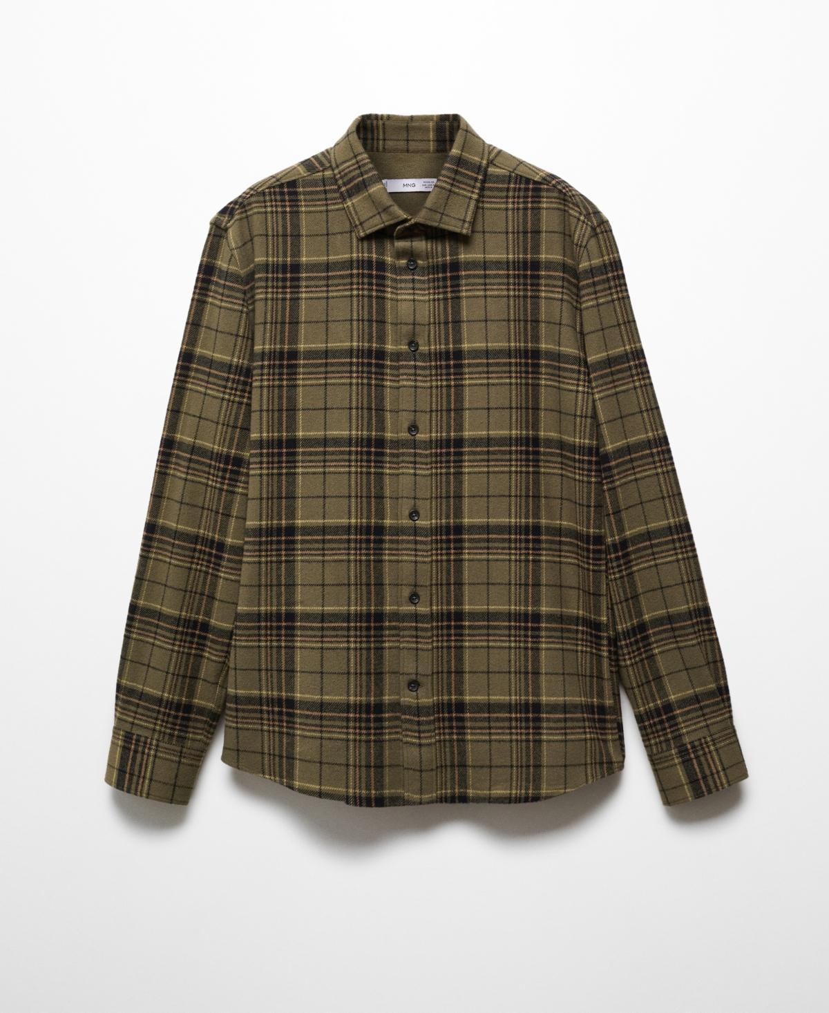 MANGO MAN - Regular fit checked flannel shirt khakiMen Product Image