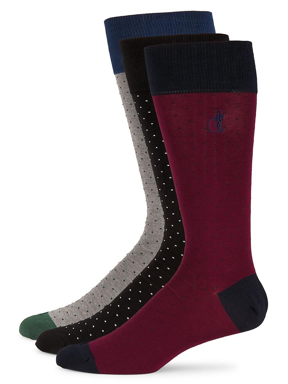 Mens Spot Of Style 3-Pack Dotted Knit Sock Gift Box Product Image