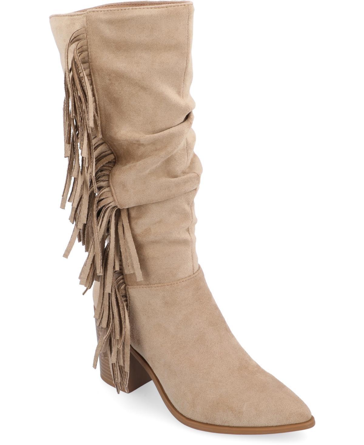 Journee Collection Womens Hartly Fringed Extra Wide Calf Dress Boot Product Image