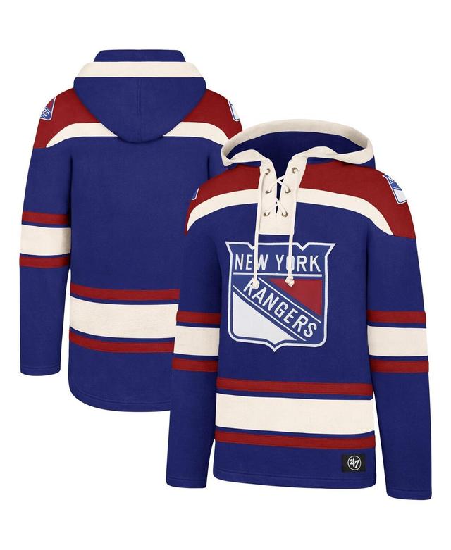 Mens 47 Brand Blue New York Rangers Superior Lacer Pullover Hoodie - Blue Product Image