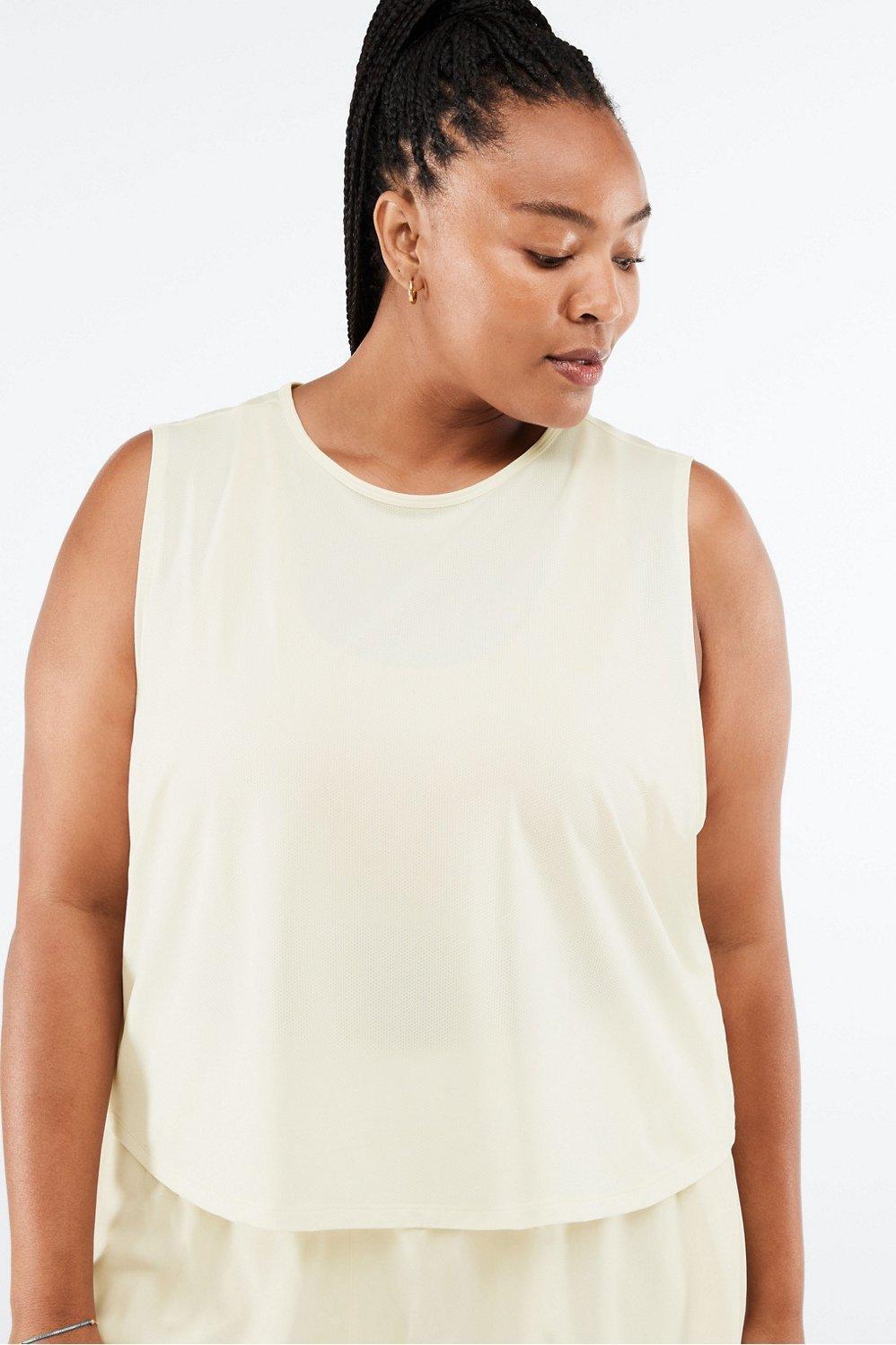 Fabletics Teagan Muscle Tank Womens white plus Size 4X Product Image