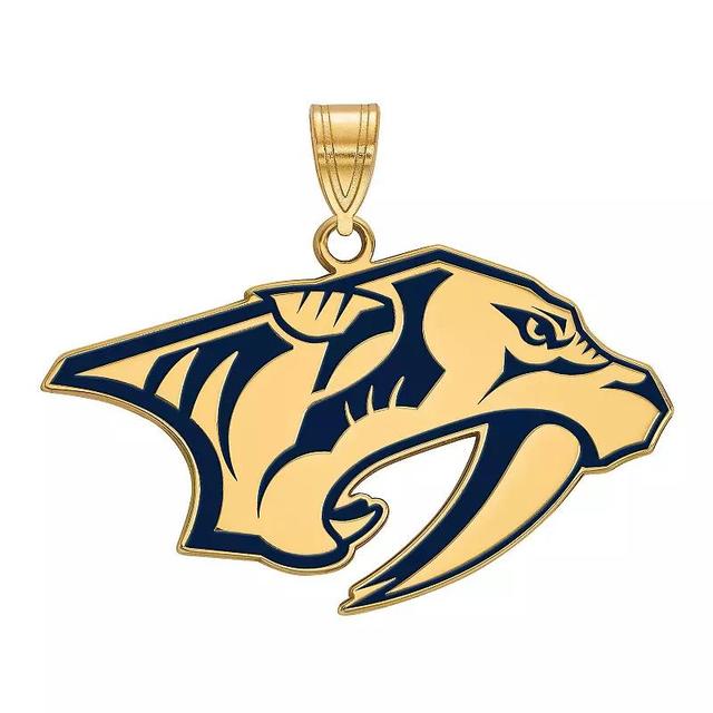 LogoArt Nashville Predators Sterling Silver Large Enamel Logo Pendant, Womens Product Image