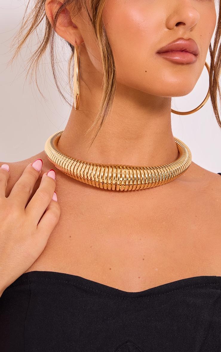 Gold Abstract Ridge Choker Product Image