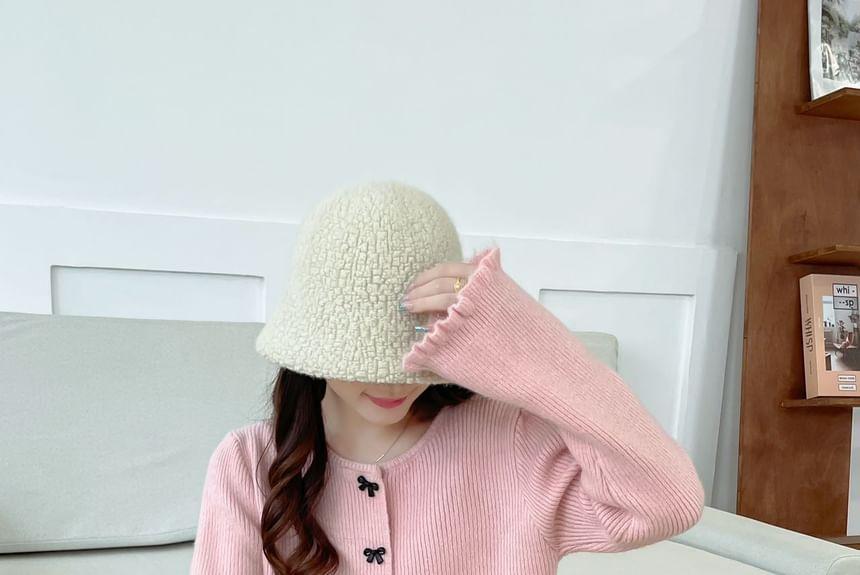 Frill Trim Plain Crop Cardigan Product Image