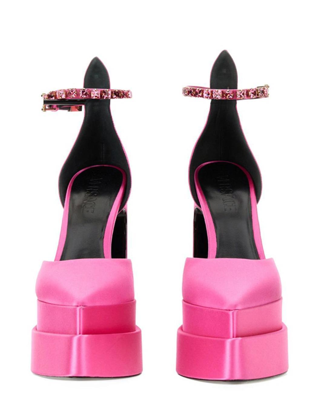 VERSACE Aevitas Pointy Platform Pumps In Pink Product Image