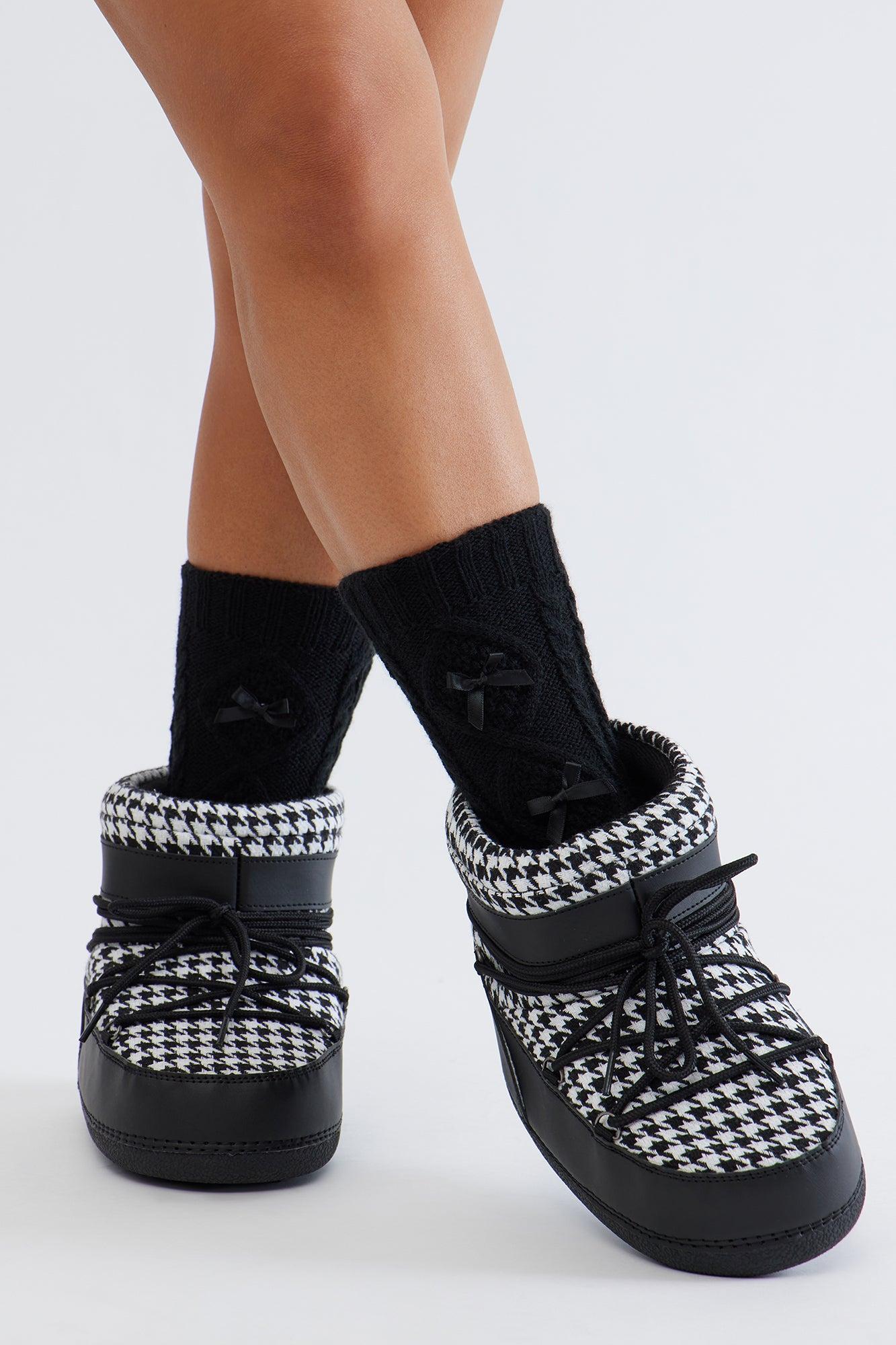 Montreal Platform Booties - Black/White Product Image