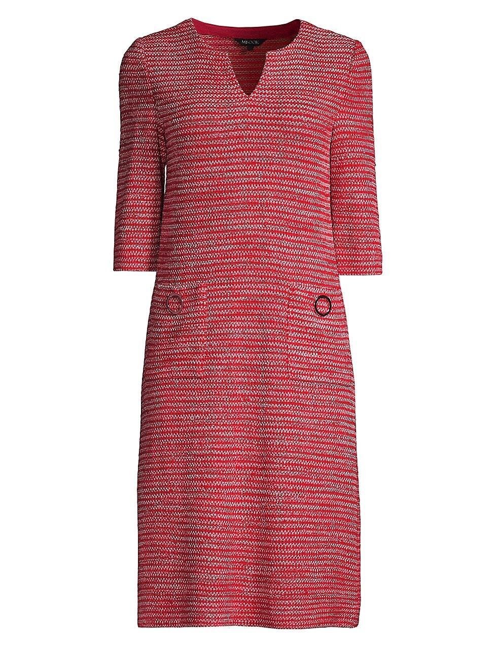 Misook Bold Plaid Knit Sheath Dress Product Image