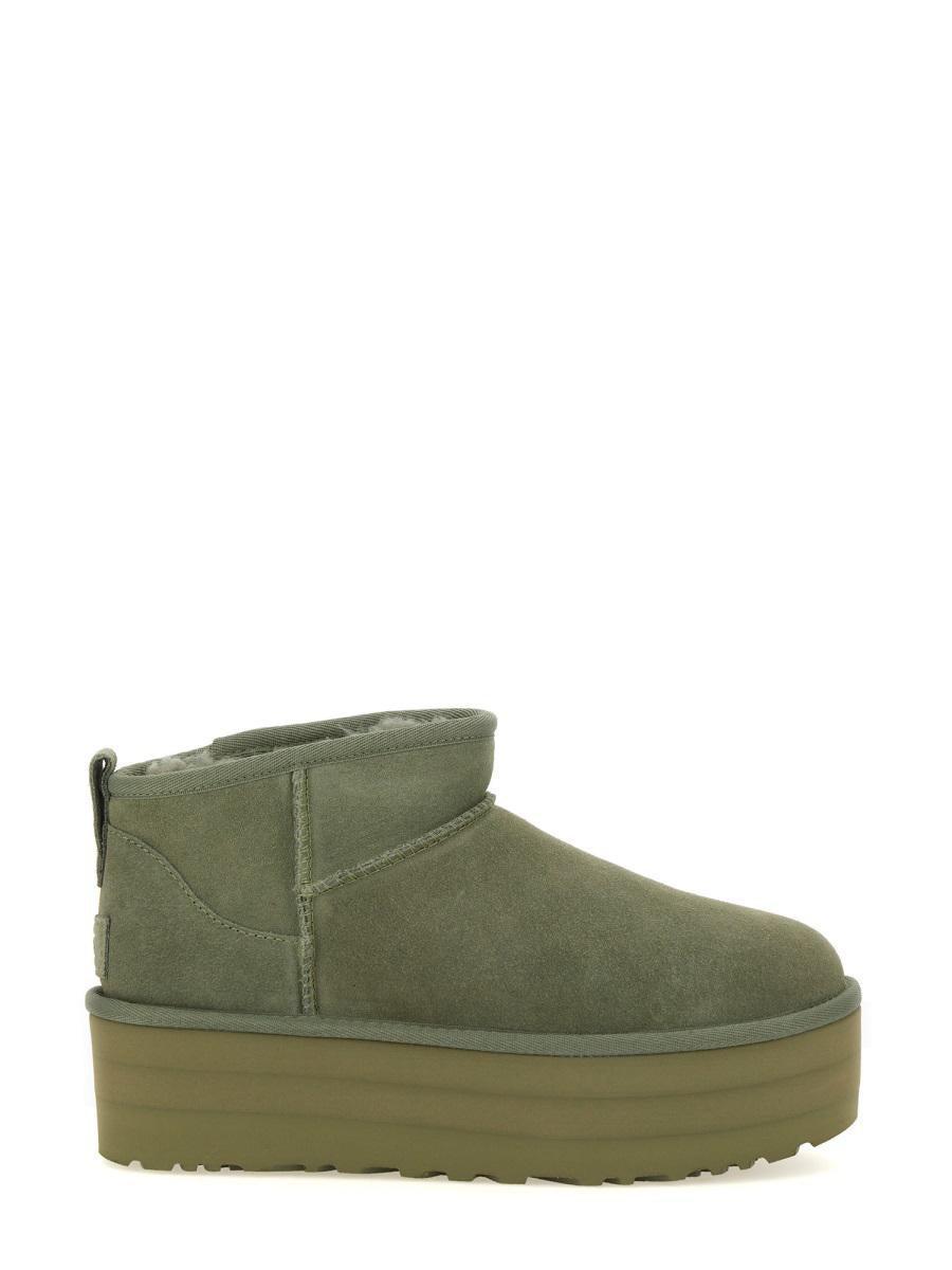 Classic Ultra Mini Round Toe Boots In Green Product Image