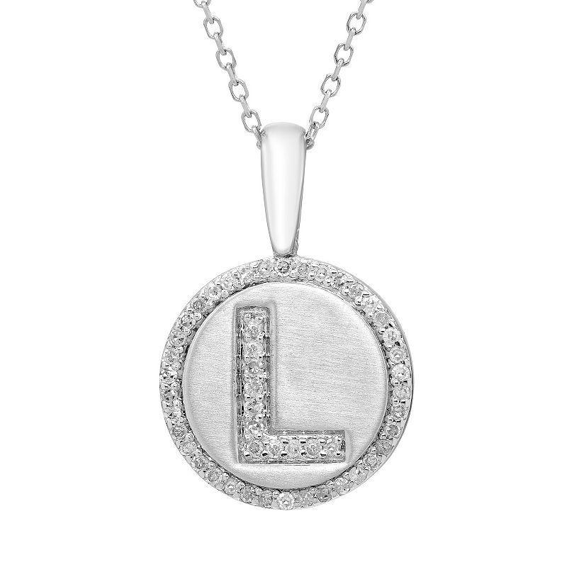 Its Personal Sterling Silver & Diamond Accent Initial Pendant Necklace, Womens Product Image