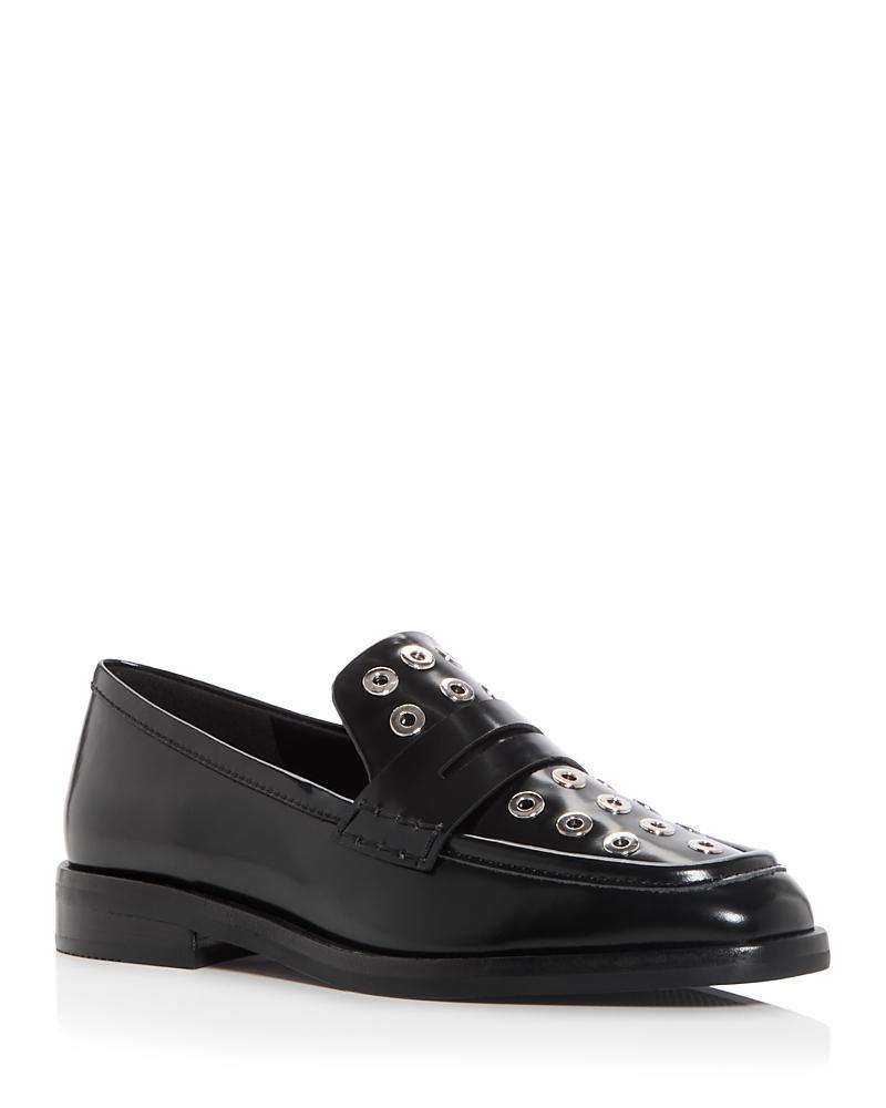 Womens Alexa Eyelet Leather Penny Loafers Product Image