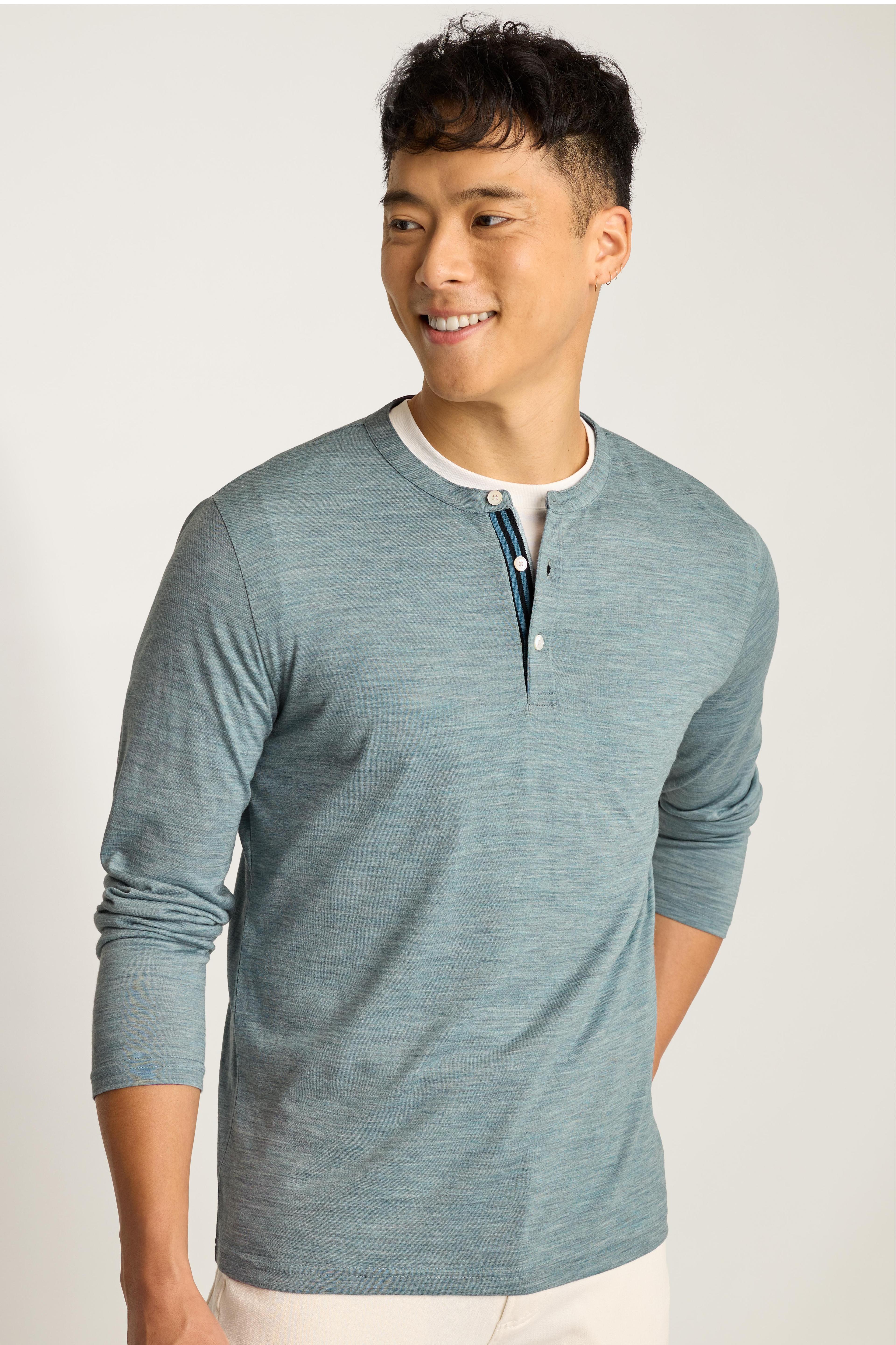 Performance Merino Long Sleeve Henley Product Image