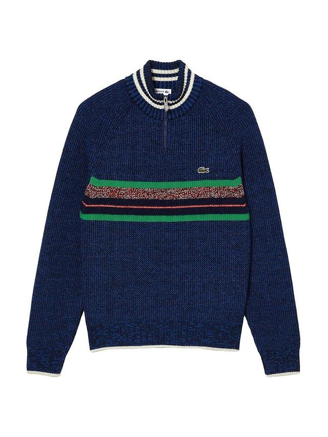 Mens Striped Quarter-Zip Classic-Fit Sweater Product Image