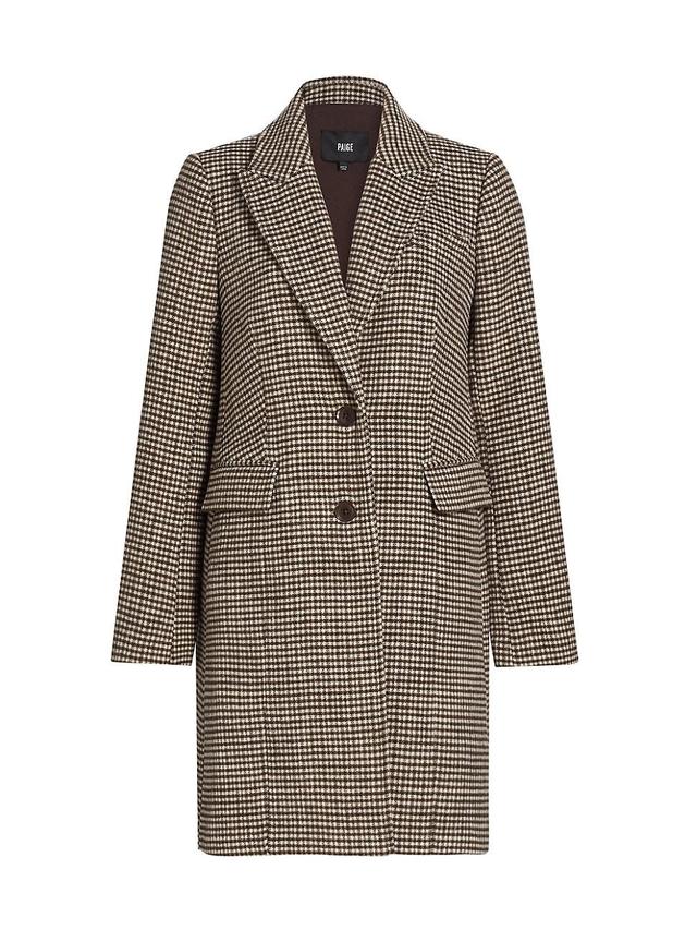 Womens Merav Houndstooth Single-Breasted Coat Product Image