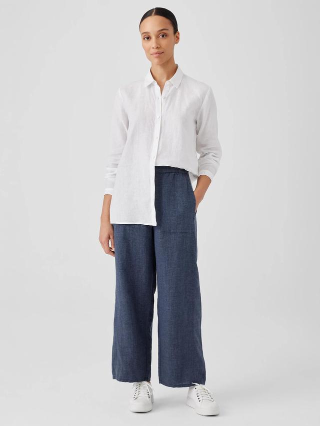 EILEEN FISHER Washed Organic Linen Délavé Wide Trouser Pantfemale Product Image