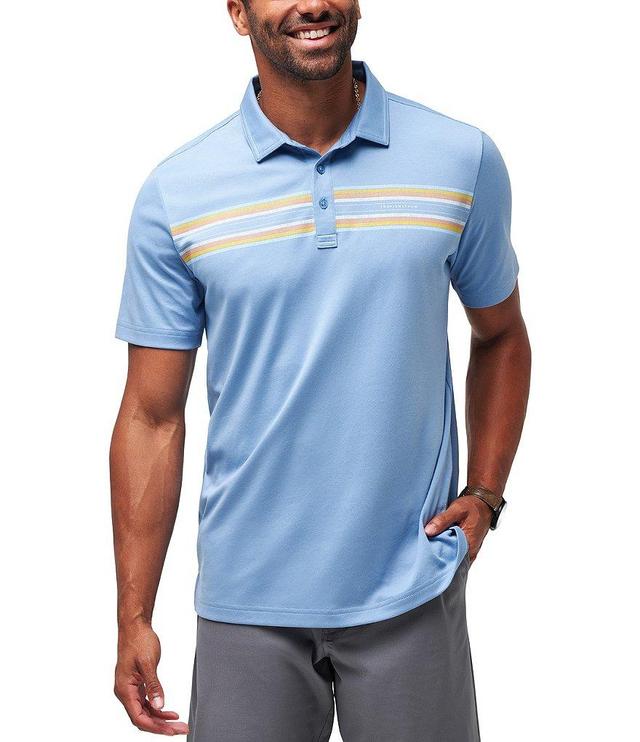 TravisMathew Performance Stretch Coral Beds Short Sleeve Polo Shirt Product Image