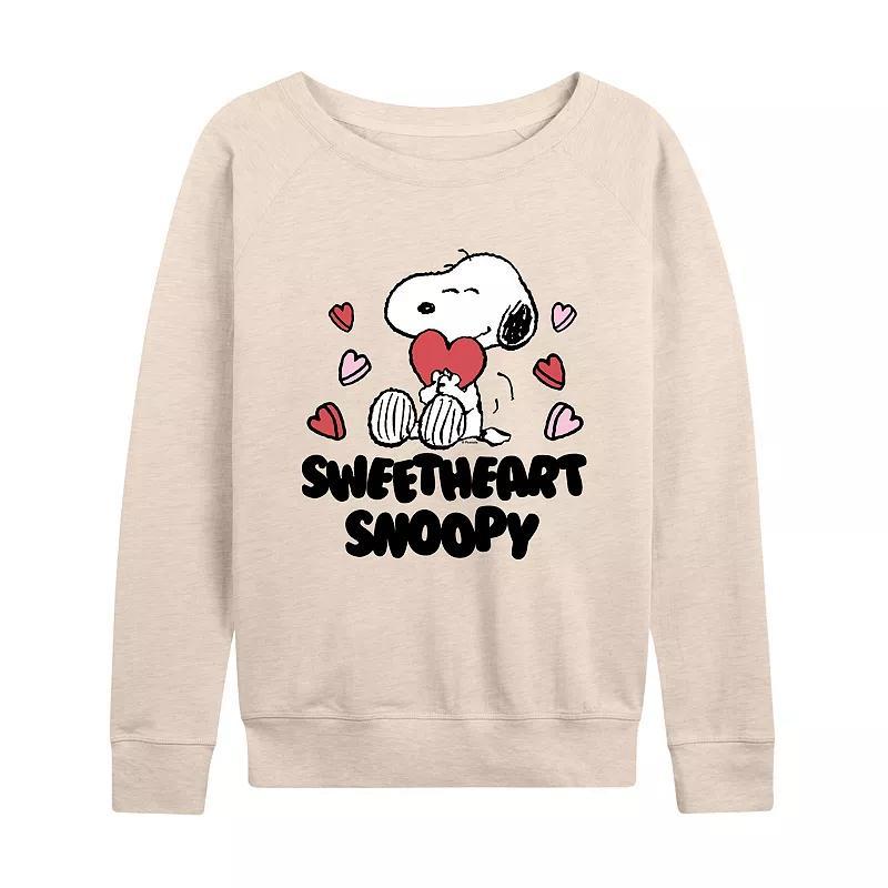 Womens Peanuts Sweetheart Snoopy Lightweight French Terry Sweatshirt Product Image