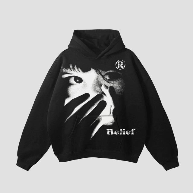 Vintage Character Portrait Graphics Hooded Sweatshirt Product Image