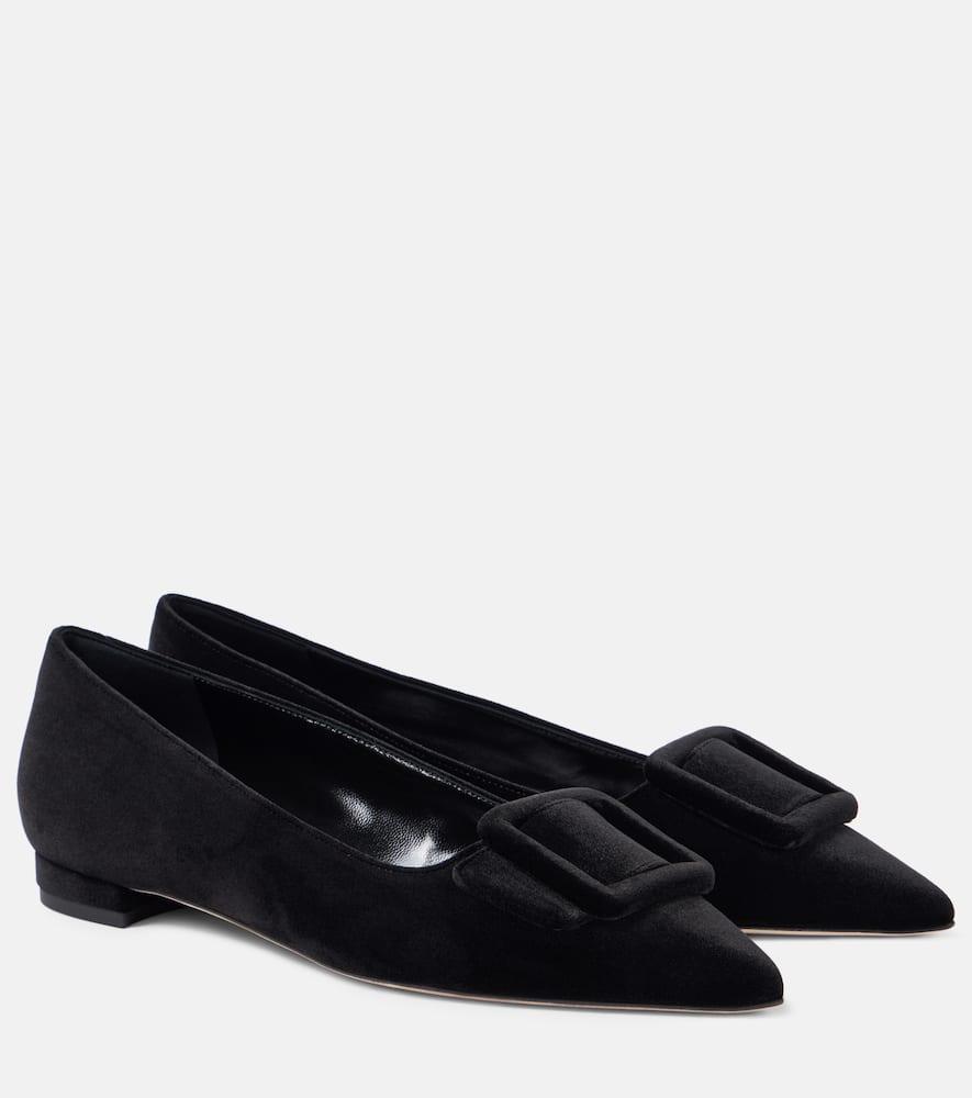 Maysalepumpflat Velvet Ballet Flats In Black Product Image