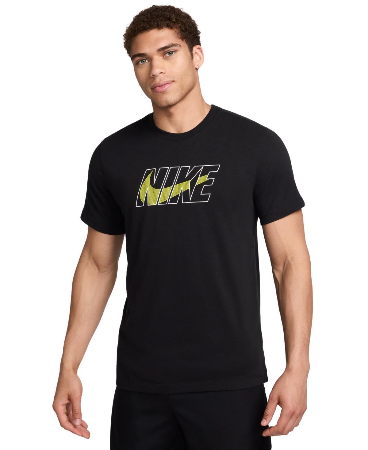 NIKE Men's Dri-fit Fitness Short Sleeve Logo Graphic T-shirt In Football Grey Product Image