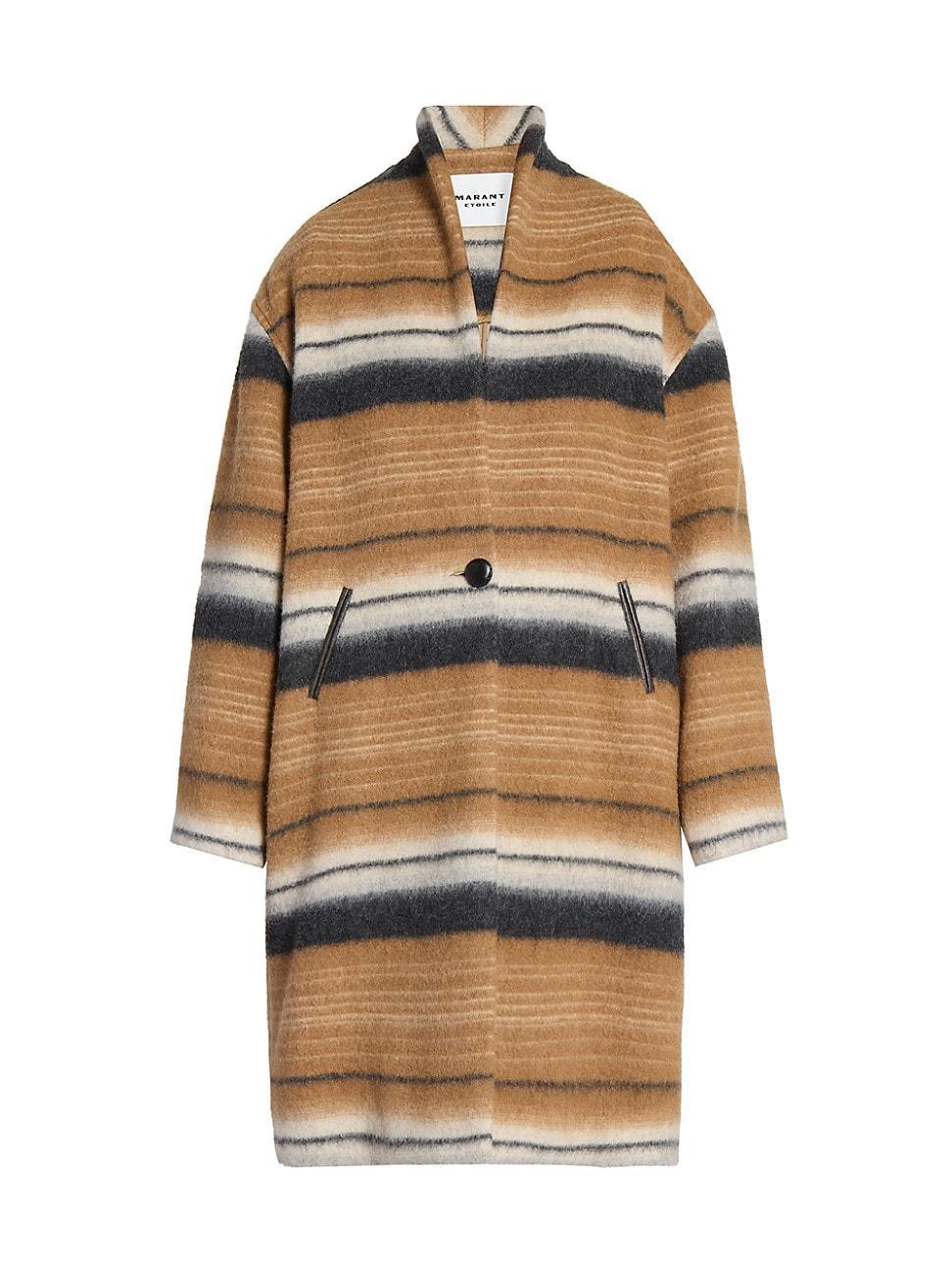 Womens Daby Striped Stretch Wool Coat product image