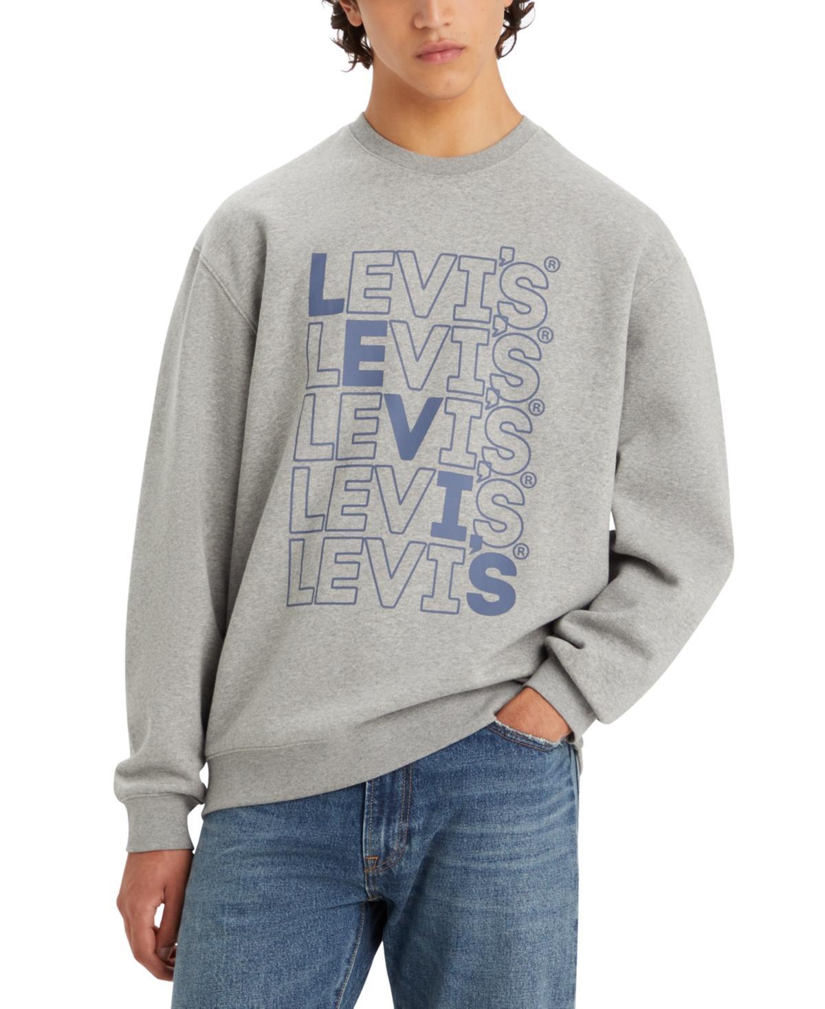 Levis Mens Relaxed-Fit Logo Crewneck Sweatshirt Product Image