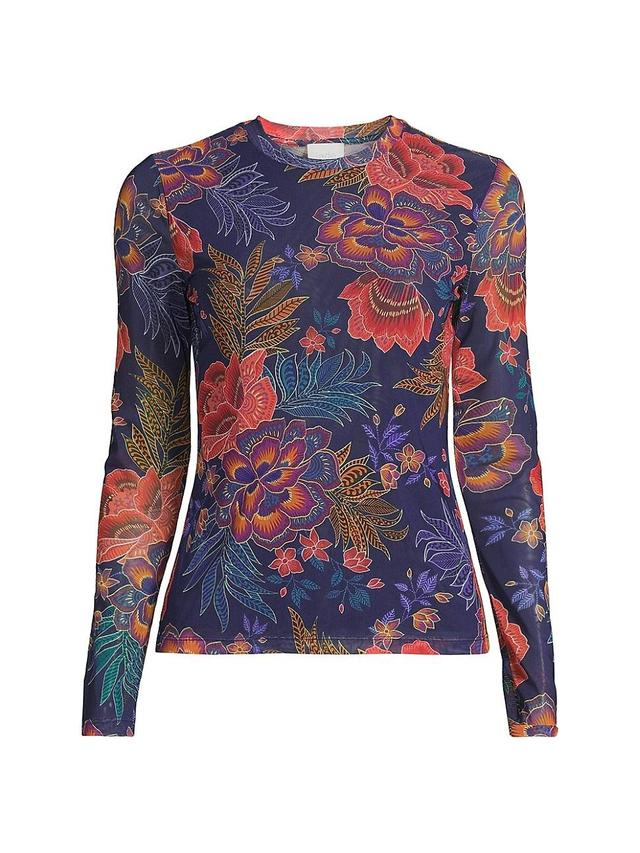 Womens Natalie Floral Mesh Top Product Image