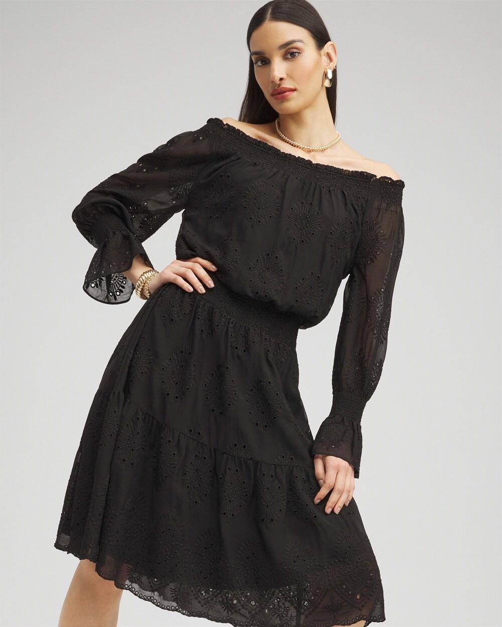 Chiffon Eyelet Dress Product Image