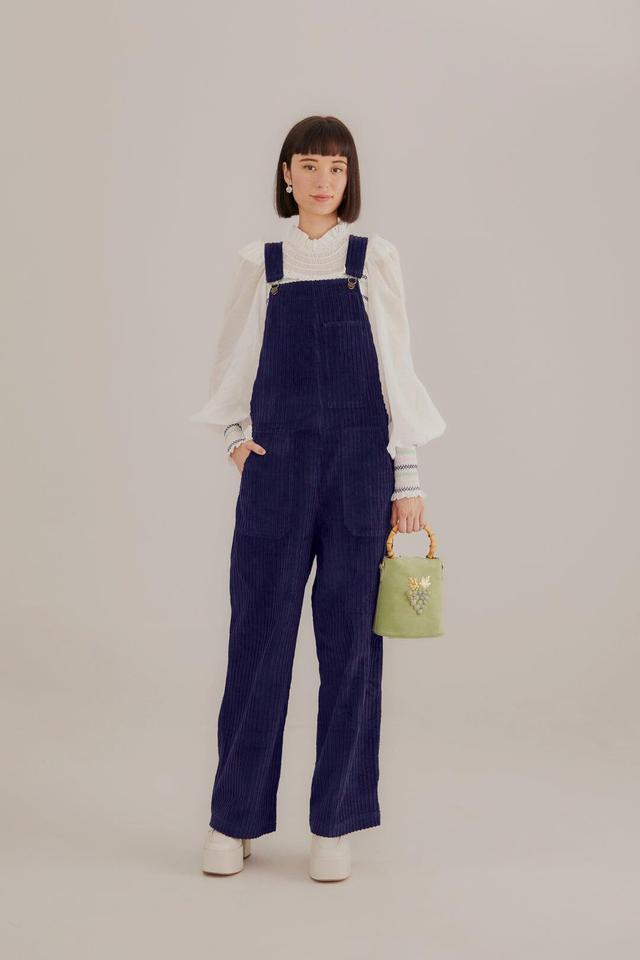 Navy Blue Corduroy Overalls, NAVY BLUE / XXS Product Image