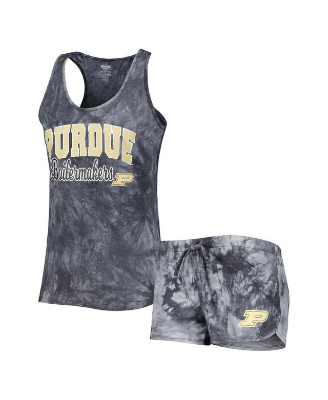 Womens Concepts Sport Charcoal Purdue Boilermakers Billboard Tie-Dye Tank Top and Shorts Sleep Set Product Image