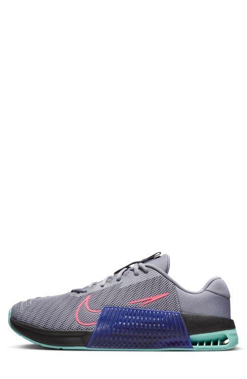 NIKE Metcon 9 Sneakers In Gray-purple In Cement Grey/hot Punch/black Product Image