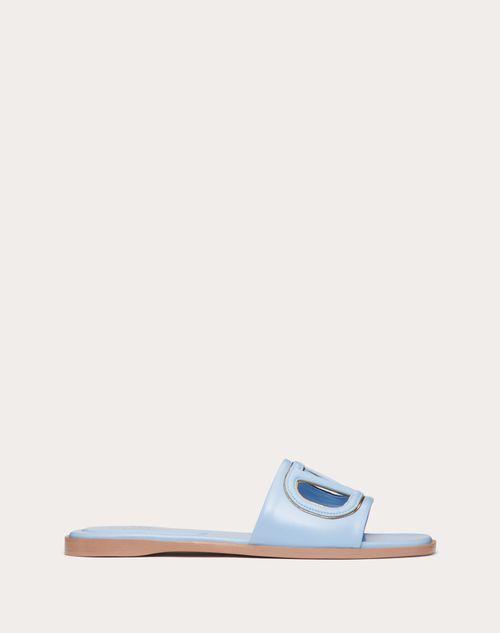 VLOGO CUT-OUT CALFSKIN SLIDE SANDAL Product Image