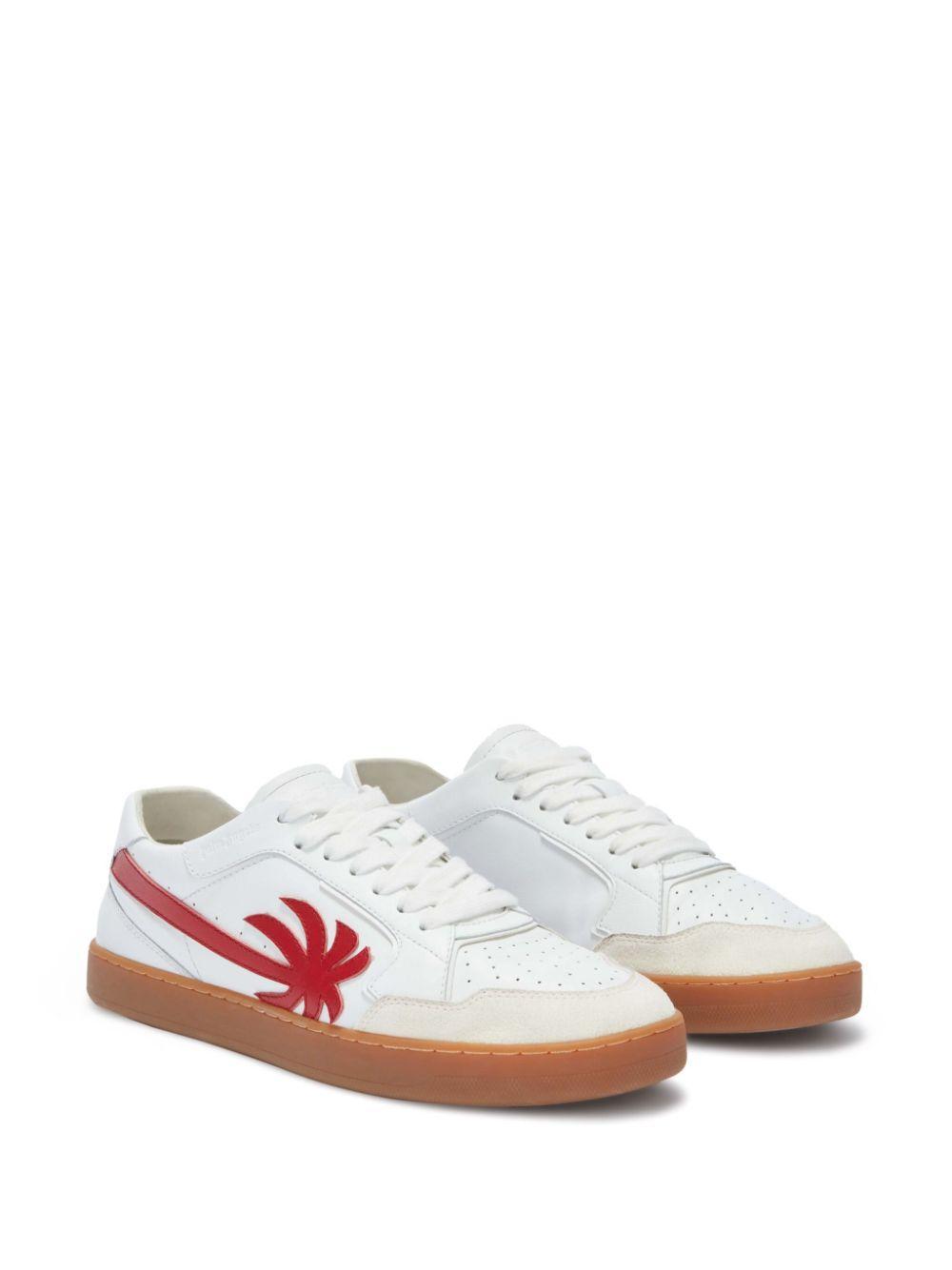 PALM ANGELS New Palm 1 Leather Sneakers In White Product Image