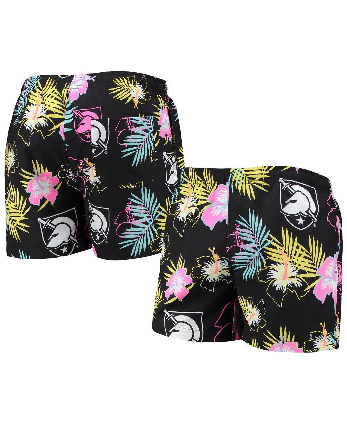 Mens FOCO Black Army Black Knights Neon Floral Swim Trunks Product Image