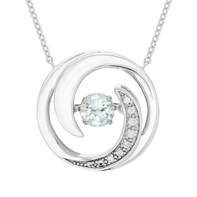 Boston Bay Diamonds Brilliance in Motion Sterling Silver Lab-Created White Sapphire & Diamond Accent Swirl Necklace, Womens Product Image