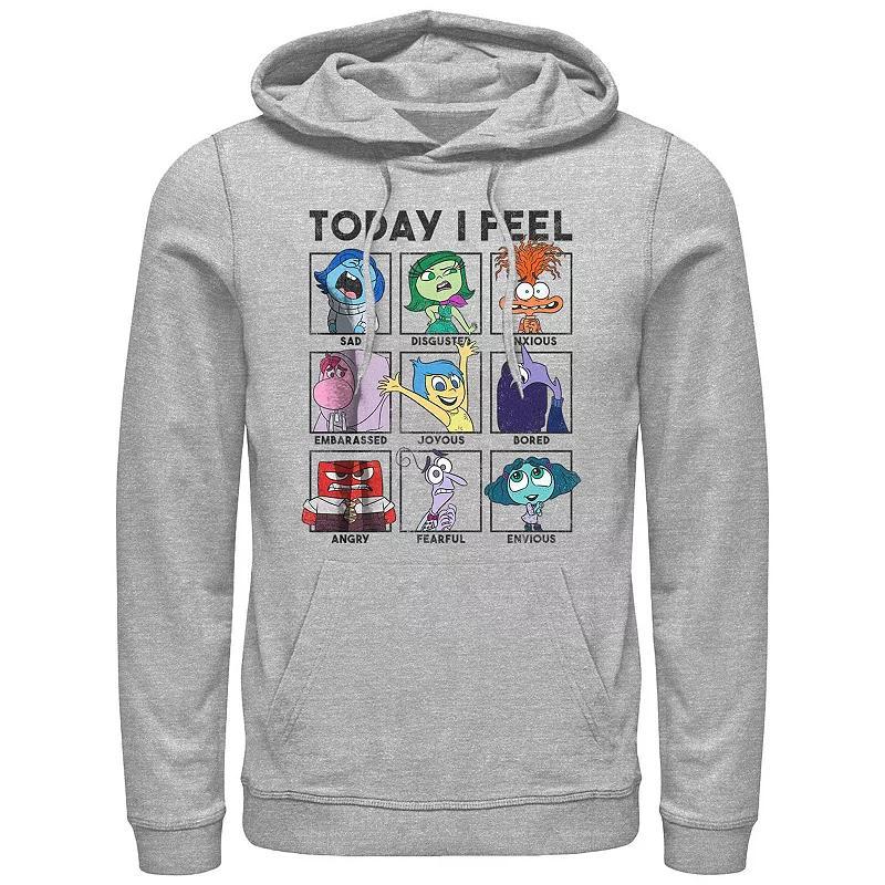 Disneys Inside Out 2 Today I Feel Group Shot Emotion Boxes Mens Graphic Hoodie Athletic Grey Product Image